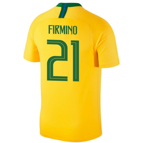 Camiseta Brasil 1ª Firmino 2018 Amarillo